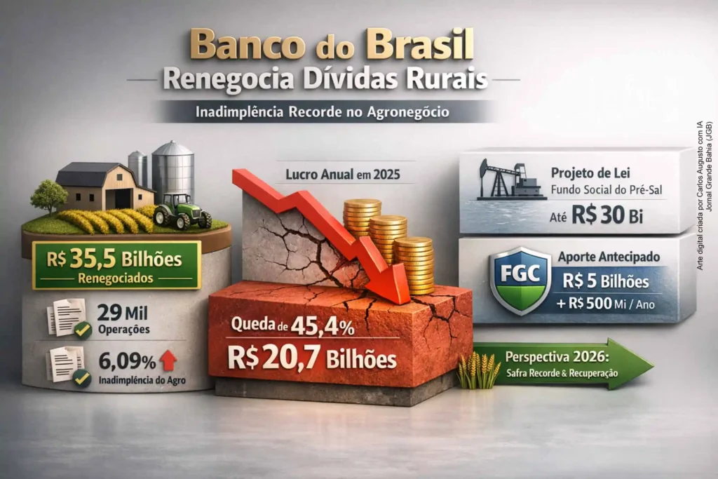 Banco do Brasil Renegocia R$ 35,5 Bilhões em Dívidas Rurais em Meio a Crise de Inadimplência no Agronegócio Banco do Brasil Renegocia R$ 35,5 Bilhões em Dívidas Rurais em Meio a Crise de Inadimplência no Agro
