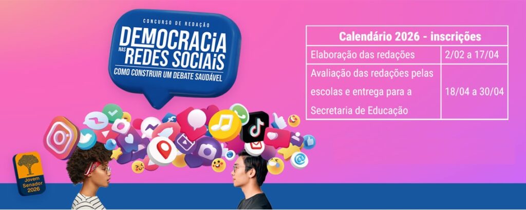 Inscrições Abertas para o Programa Jovem Senador 2026: Concurso de Redação Nacional