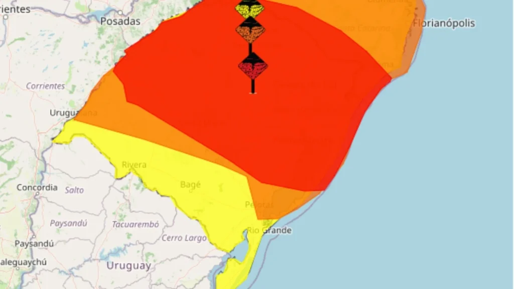 Alerta vermelho no RS: Tempestade com ventos fortes coloca Estado em risco